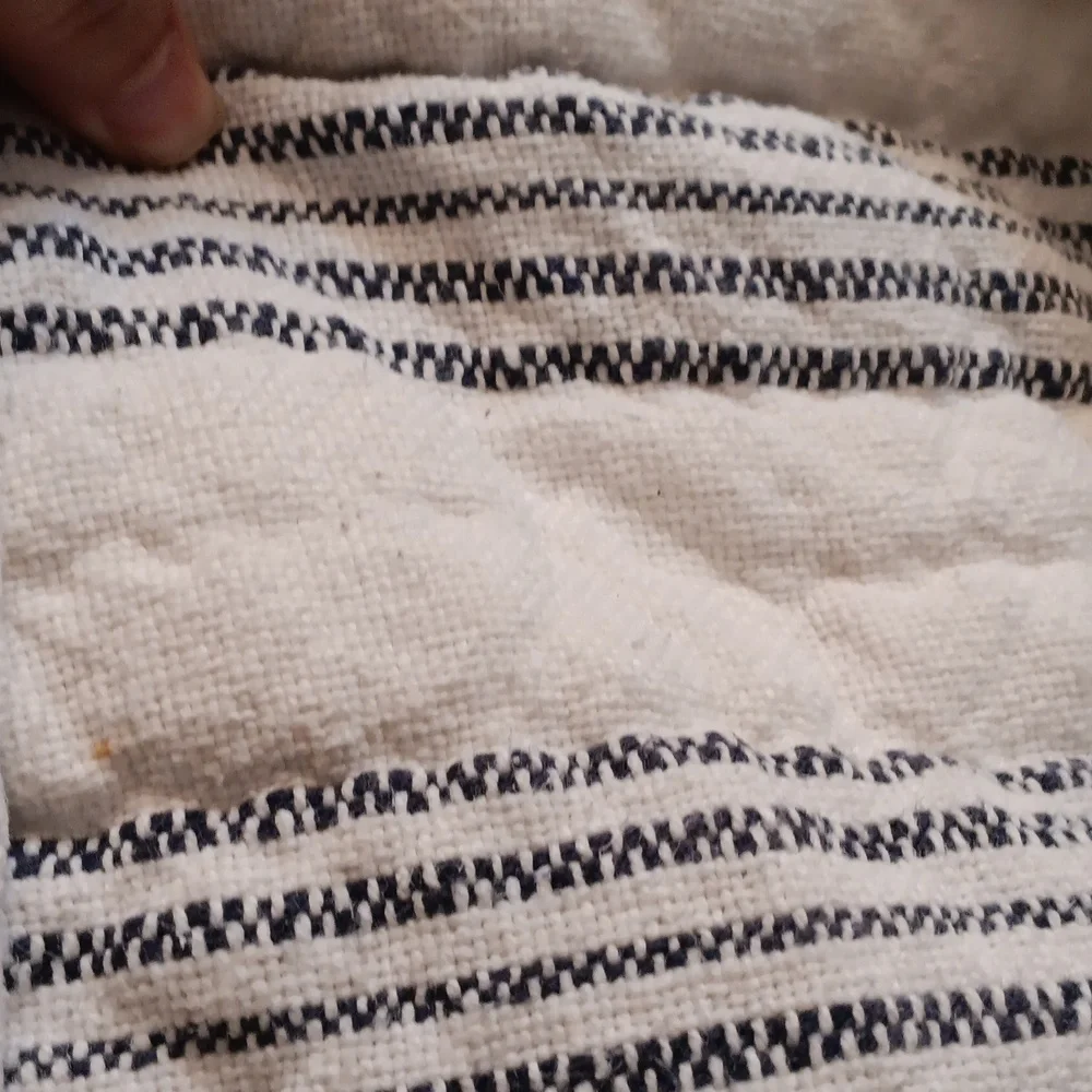 Pottery Barn Striped Quilt - Cream and Black Full/queen